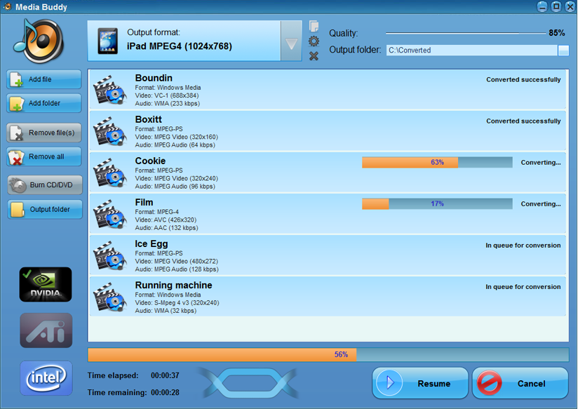 Converting audio with SoundTaxi Media Converter